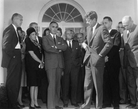 JFKWHP-AR6847-B. President John F. Kennedy Meets with the Panel on Mental Retardation, 18 October 1961