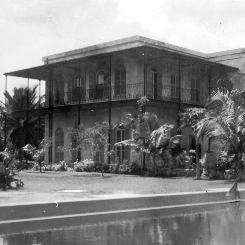 Detail from photograph of Hemingway's home in Key West