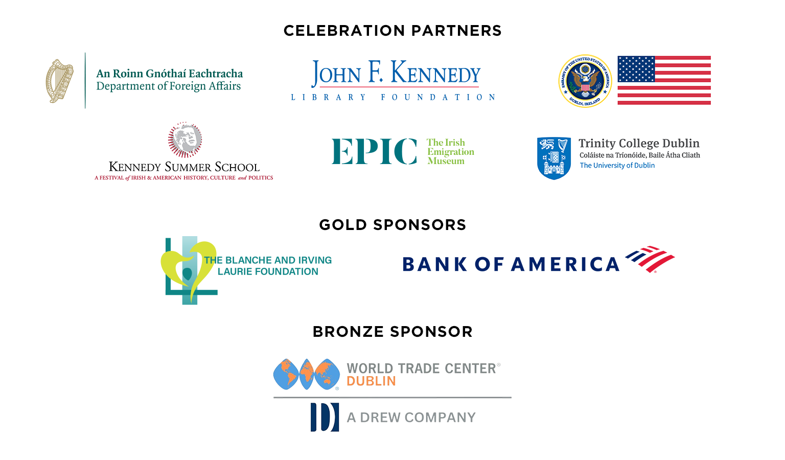 Sponsors of the JFK60 A Hundred Thousand Welcomes
