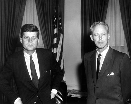 JFKWHP-AR6449-B. President John F. Kennedy Meets with Director of Youth Physical Fitness Program, Charles "Bud" Wilkinson, 23 March 1961