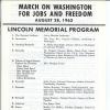 Image of Lincoln Memorial Program from the March on Washington for Jobs and Freedom which took place on August 28, 1963